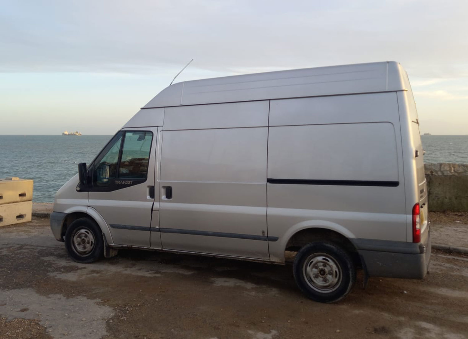 TGS Garden Waste Services van overlooking Solent